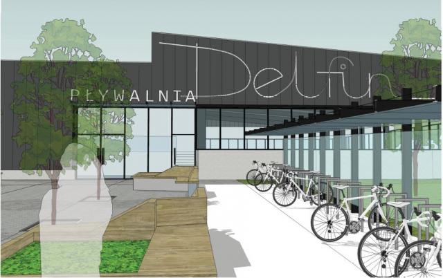graf.: koncepcja nowej pływalni Delfin