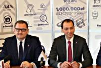 od lewej Karolina Pawliczak, Grzegorz Sapiński, Piotr Kościelny, Artur Kijewski