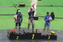 na fot: podium GP, od lewej: Holder, Lingren i Zmarzlik