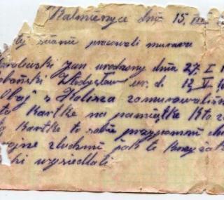 na fot.: list w butelce z czasów II wojny światowej