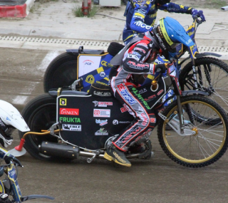 na fot. Jakub Krawczyk zdobył w Lesznie 14 punktów i 1 bonus